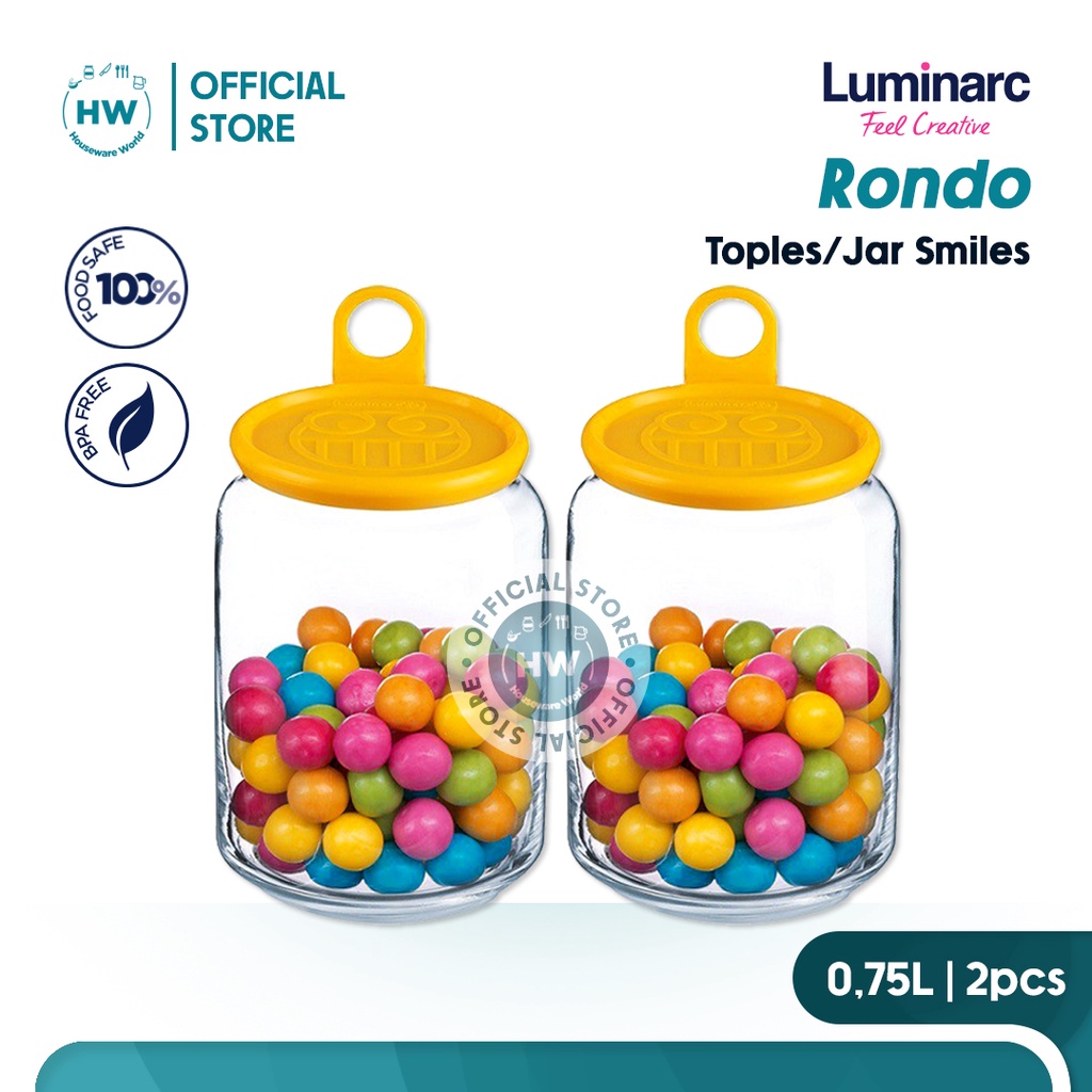 Jual Luminarc Toples Jar Rondo Smiles Ml Pcs Shopee Indonesia