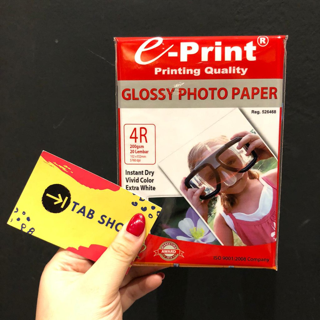 Jual TAB SHOP EPRINT GLOSSY PHOTO PAPER 4R 200 GSM 20 LEMBAR E