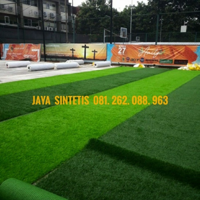 Jual Karpet Rumput Sintetis Tipe Swiss Tebal 2 Cm Untuk Outdoor Indoor