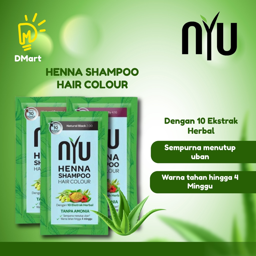 Jual Nyu Henna Shampoo Hair Colour Color Sachet Sampo Pewarna Rambut