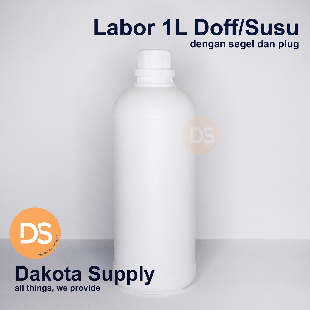 Jual Botol Labor 1 Liter Bahan HDPE Dgn Plug Segel BOTOL AGRO 1L