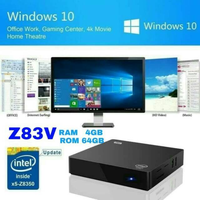 Jual Mini PC Z83V Intel Atom X5 Z8350 Windows 10 64bit 4GB 64GB MiniPC