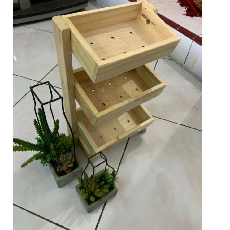 Jual Promo Besar Besaran Rak Wood Kayu Tempat Bumbu Dapur Bawang