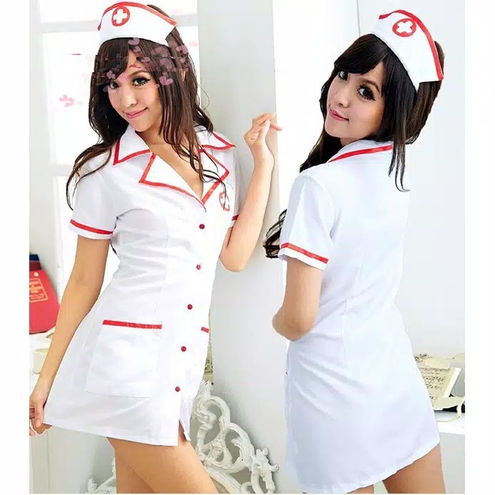 Jual Kostum Seragam Suster Sexy Topi Lingerie Baju Tidur Sexy Cosplay