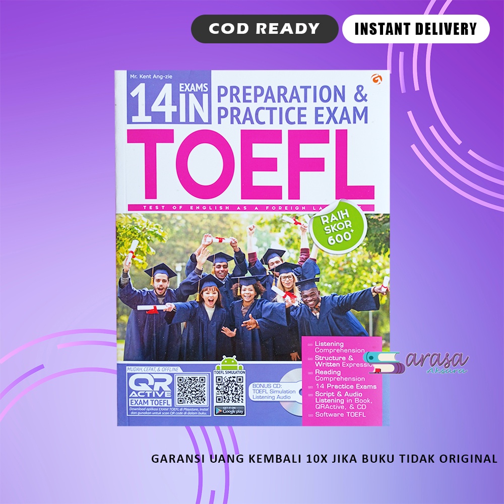 Jual BUKU TOEFL TOEIC BUKU TOEFL 14 EXAMS IN PREPARATION PRACTICE