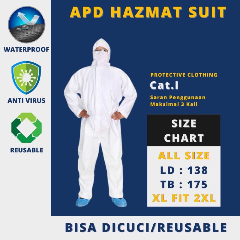 Jual Baju Apd Hazmat Bisa Dicuci Waterproof Coverall Apd Medis Gown