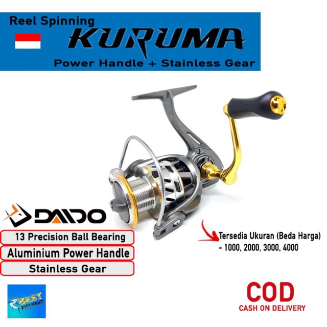 Jual REEL PANCING DAIDO KURUMA DAN FUJITEX 13 BEARING POWER HANDLE