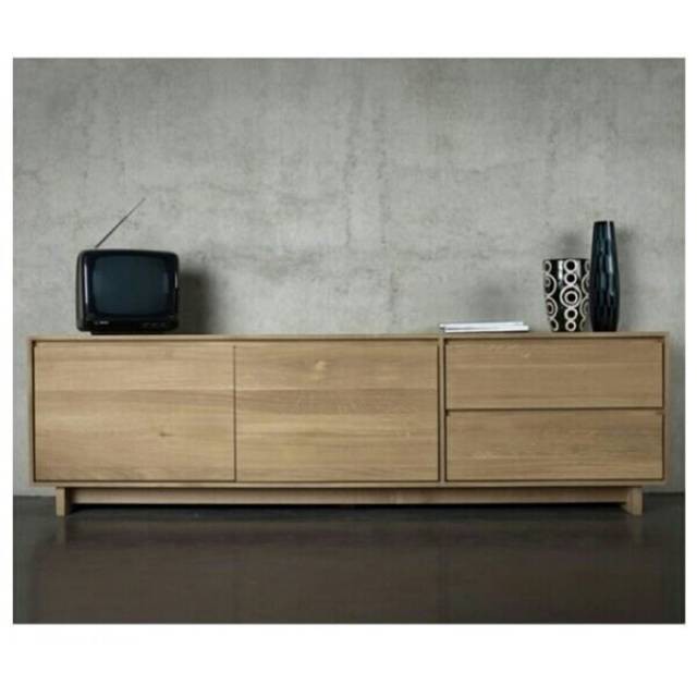 Jual Meja Tv Lemari Rak Bufet Credenza Minimalis Kayu Jati Modern