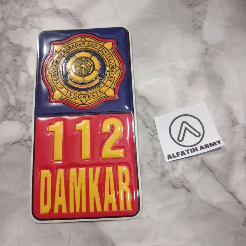 Jual Stiker Timbul Damkar Pemadam Kebakaran AlFatih Army 6x7 Cm Kaca