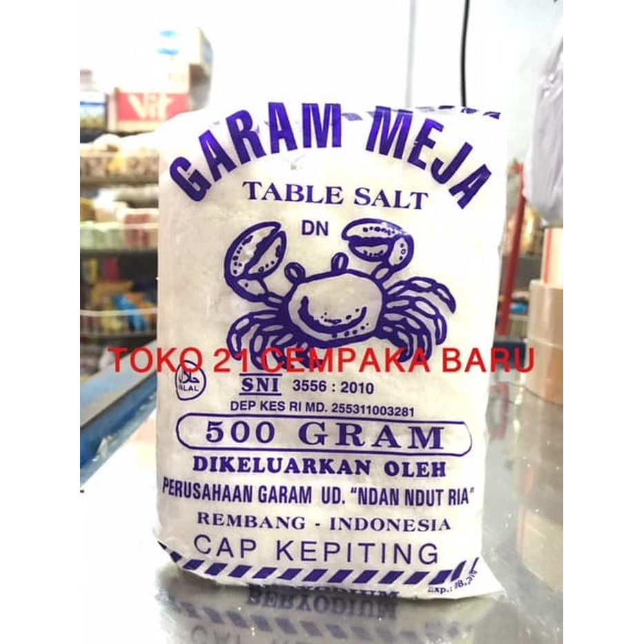 Jual GARAM CAP KEPITING 500 Gram Garam Meja Dapur Salt Asin Beryodium