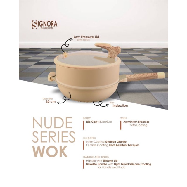 Jual Signora Premium Nude Series Wok 30cm Thermal Tray Casserole