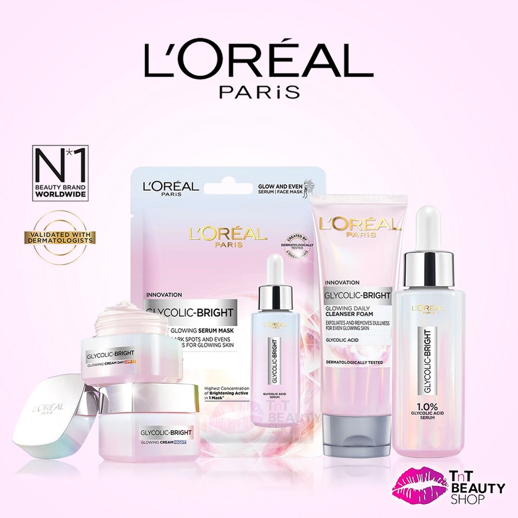 Jual L Oreal Paris Glycolic Bright Glowing Series Day Night Cream