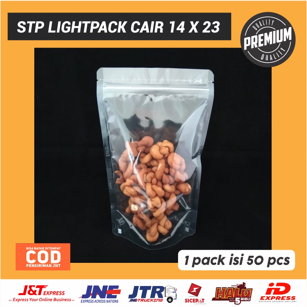 Jual KPACK 50 Pcs Plastik Berdiri Standing Pouch Transparan Lightpack