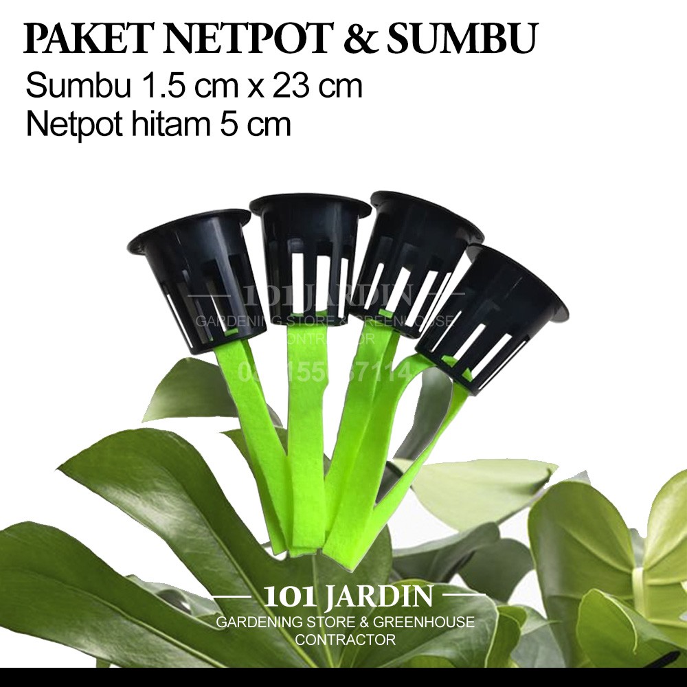 Jual Paket Netpot Hitam Dan Sumbu Flanel Hidroponik Sistem Wick