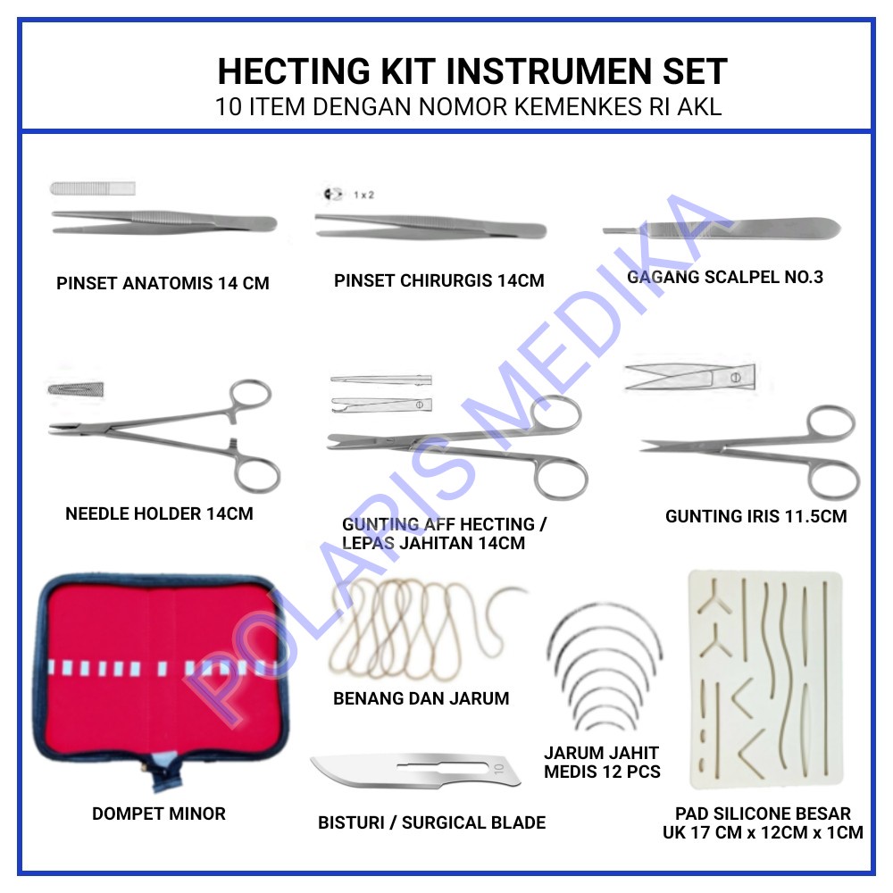 Jual HECTING KIT INSTRUMEN SET HEKTING SET MINOR SUTURE SET