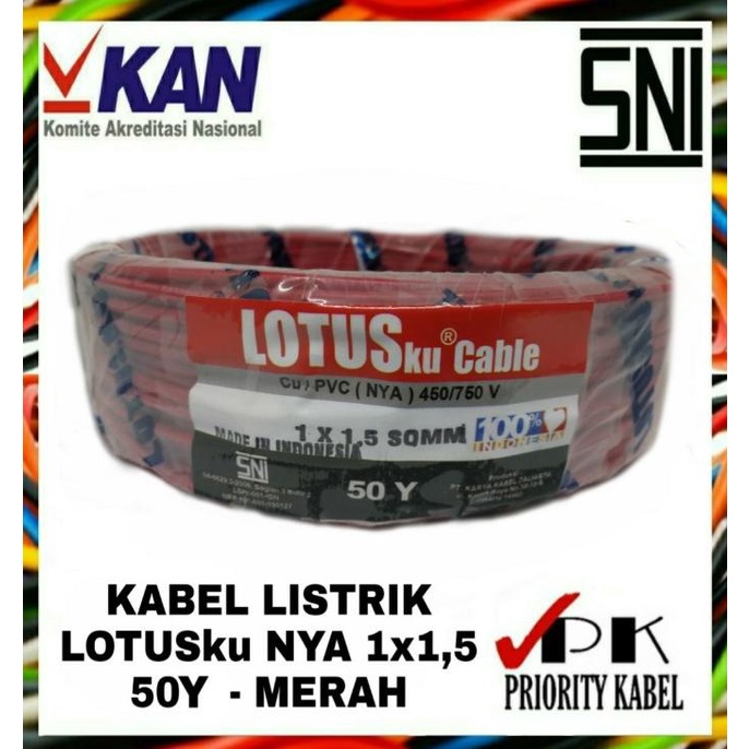 Jual Kabel Listrik Kawat LOTUSku NYA 1x1 5 1x1 5 50 Yard 50Y Shopee