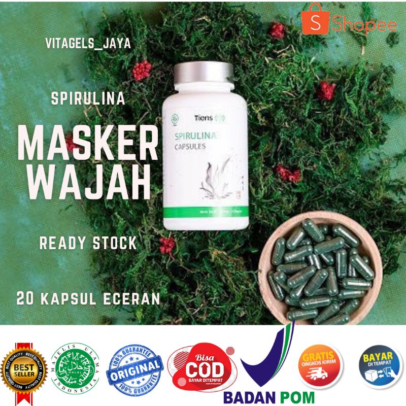 Jual Masker Spirulina 100 Original Eceran 20 Kapsul Shopee Indonesia