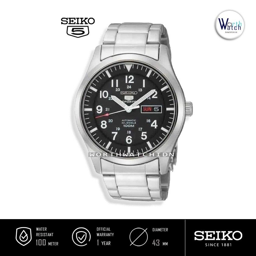 Jual Jam Tangan Pria Otomatis Seiko Sports Automatic Black Dial