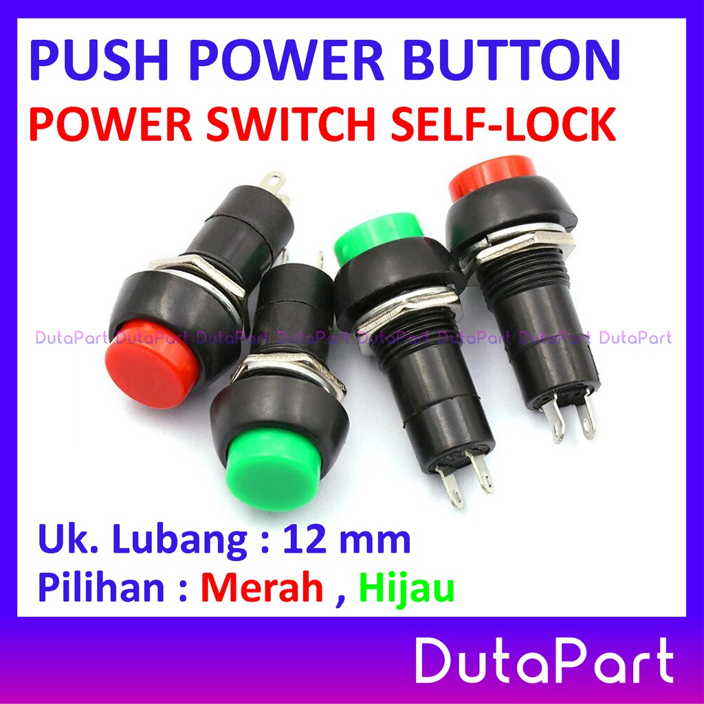 Jual Push Power Button Self Lock Kunci Switch Saklar Pb A Kualitas