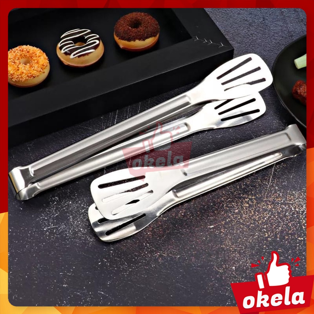 Jual Okela Capitan Makanan Stainless Steel Jepitan Kue Pencepit Roti