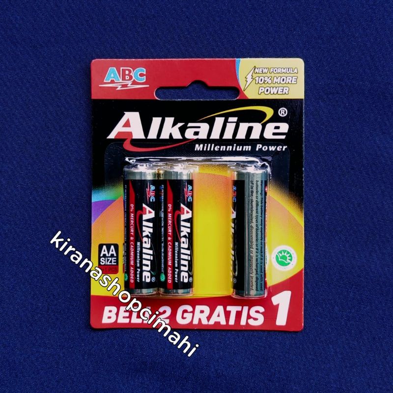 Jual ABC Alkaline AA Isi 3 Pcs Baterai Battery Batu Batre