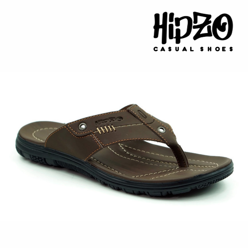 Jual Sandal Pria Kulit Hipzo Ct Original Kasual Japit Jepit Kekinian