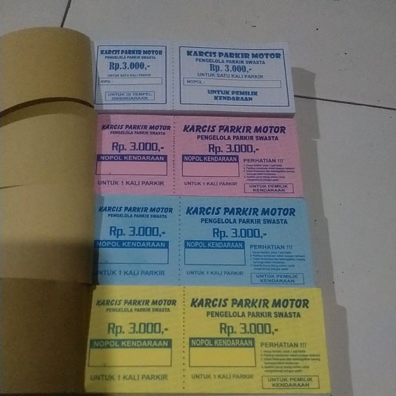 Jual Karcis Parkir Motor Ribu Shopee Indonesia