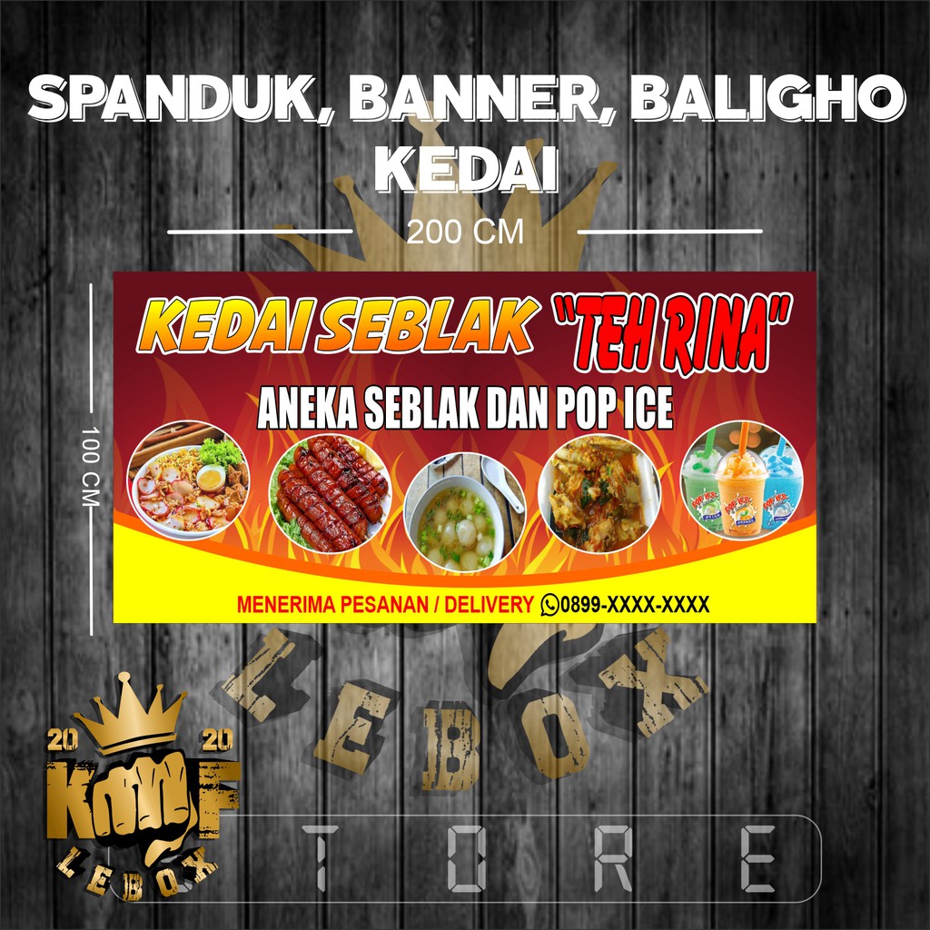 Jual Cetak Spanduk Banner Baligho Kedai Seblak X Meter Shopee