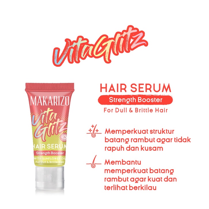 Jual Makarizo Vitaglitz Hair Serum Strength Booster Serum Rambut Tube