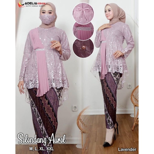 Jual SET KEBAYA BLOUSE SELENDANG AUREL MODEL KEBAYA TERLARIS 2021