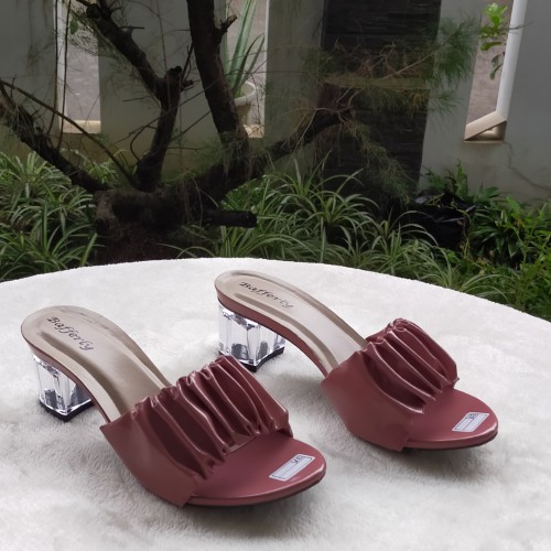 Jual GISSHOP SANDAL HAK KACA KOKOP KERUT KEKINIAN HEELS Shopee