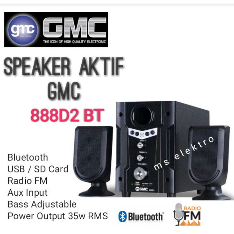 Jual Speaker Aktif Bluetooth GMC 888D2 BT Multimedia USB Radio Shopee