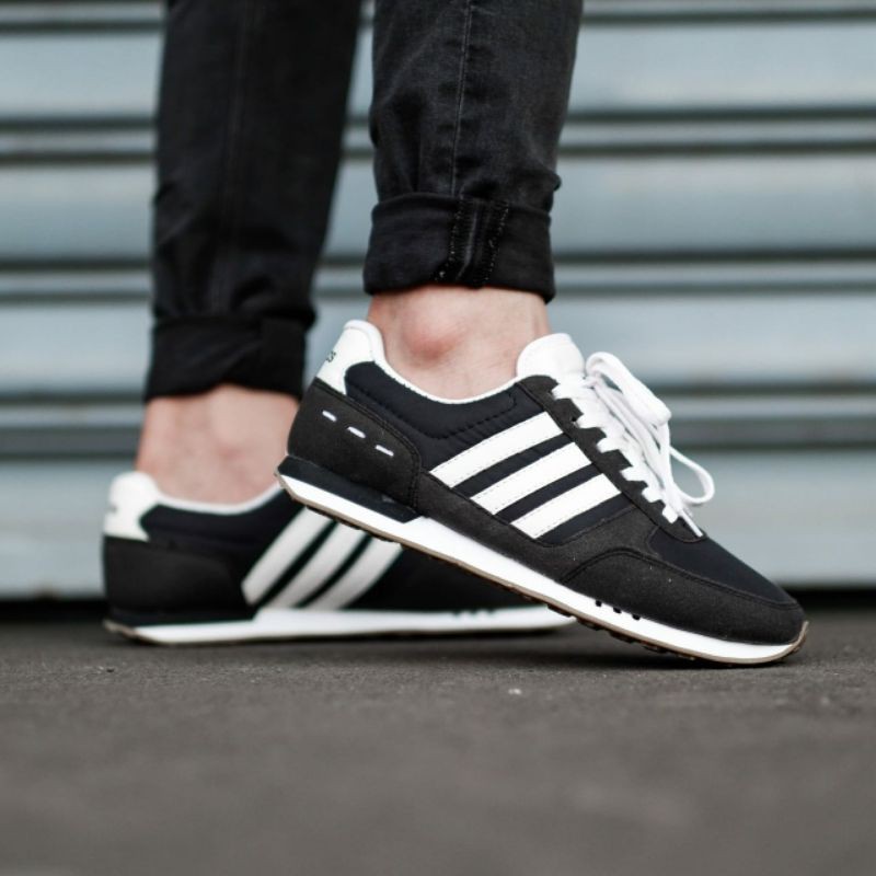 Jual Adidas Neo City Racer Black List White Padding White Original Bnwb