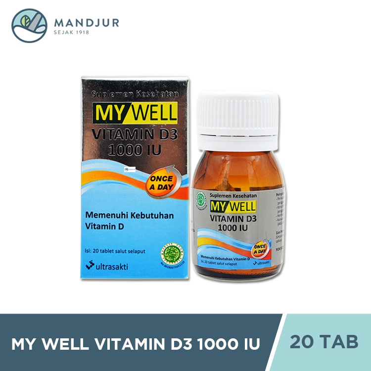 Jual My Well Vit D3 1000 IU 20 Tablet Suplemen Vitamin D 1000 IU