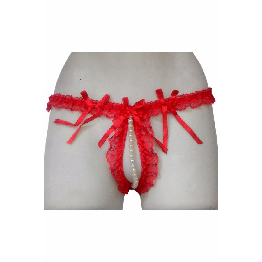 Jual Promo Jakarta Lingerie Jlg Gstring Pearl Sexy Red Open Crotch