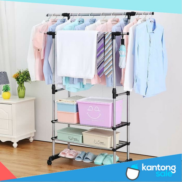 Jual Stand Hanger Rak Portable Lemari Gantung Lemari Baju Portable