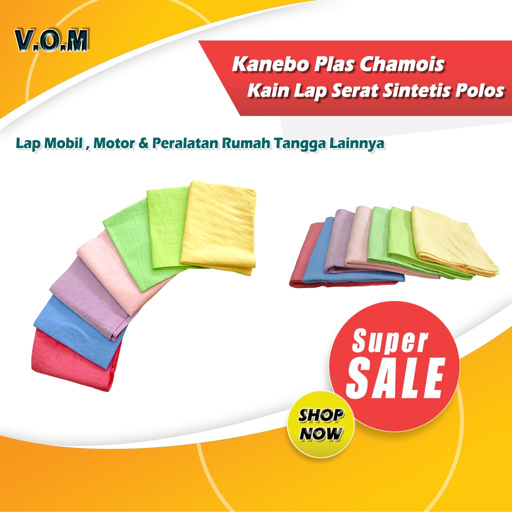 Jual Vom Kanebo Plas Chamois Kain Lap Serat Sintetis Polos Refill