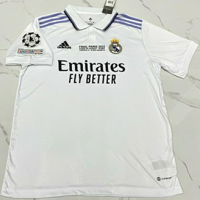 Jual Jersey Baju Bola Madrid Home Patch Ucl Final Paris Grade