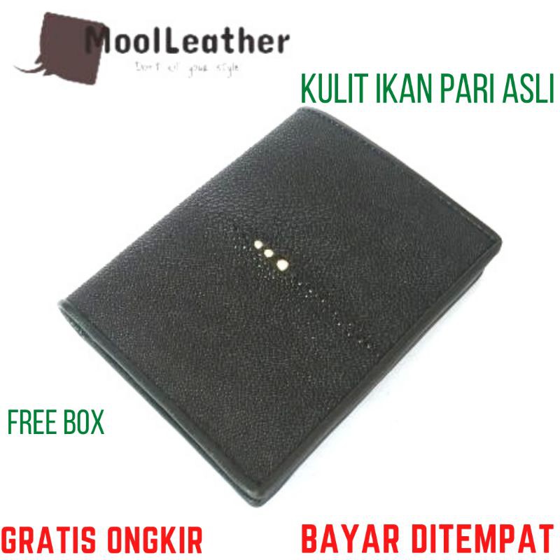 Jual Mool Leather Dompet Pria Cowok Model Berdiri Asli Kulit Ikan