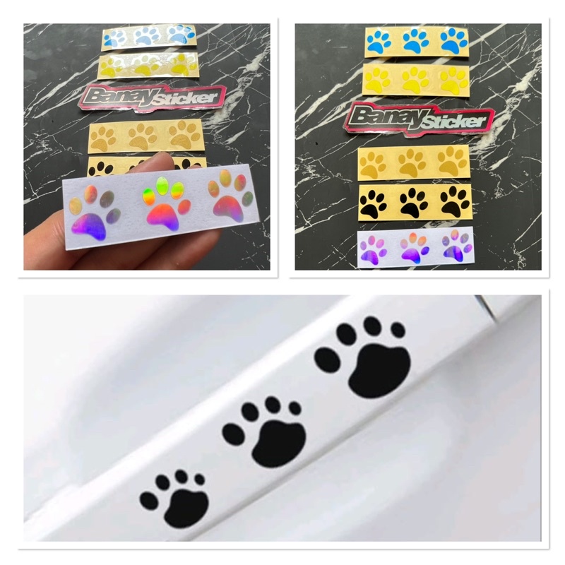 Jual Sticker Stiker Telapak Kaki Kucing Handle Pintu Spion Mobil