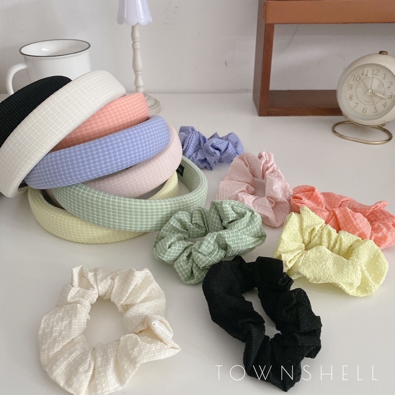 Jual Town Shell Sintha Korean Headband Scrunchy Set Bando Korea