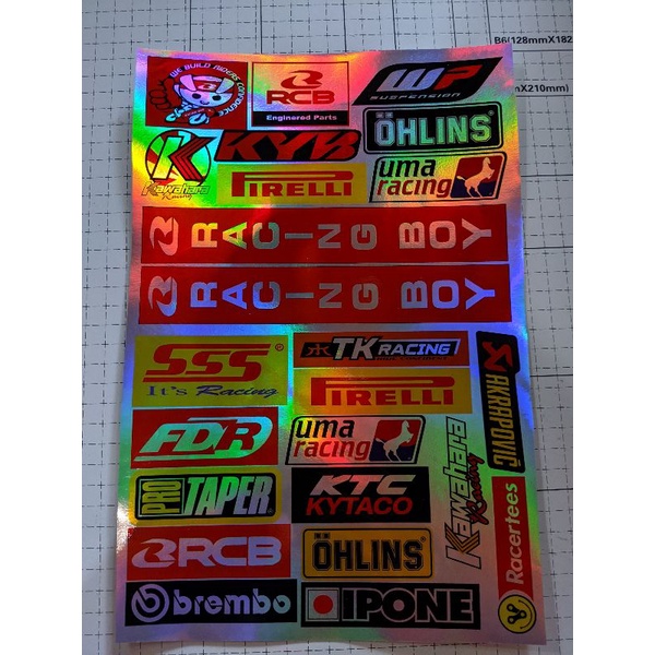 Jual Sticker Racing Hologram Pelangi Stiker Motor Stiker Motor Murah