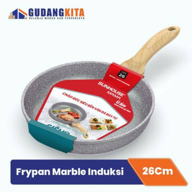 Jual Frypan Wajan Marble Induksi Cm Sunhouse Shg Mmb Shopee