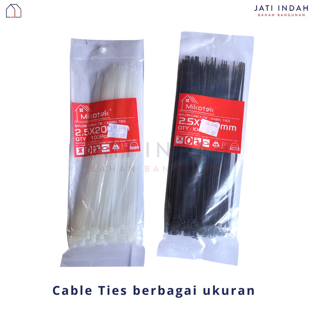 Jual Kabel Ties Nylon Berbagai Ukuran Hitam Putih Cable Tie Nilon