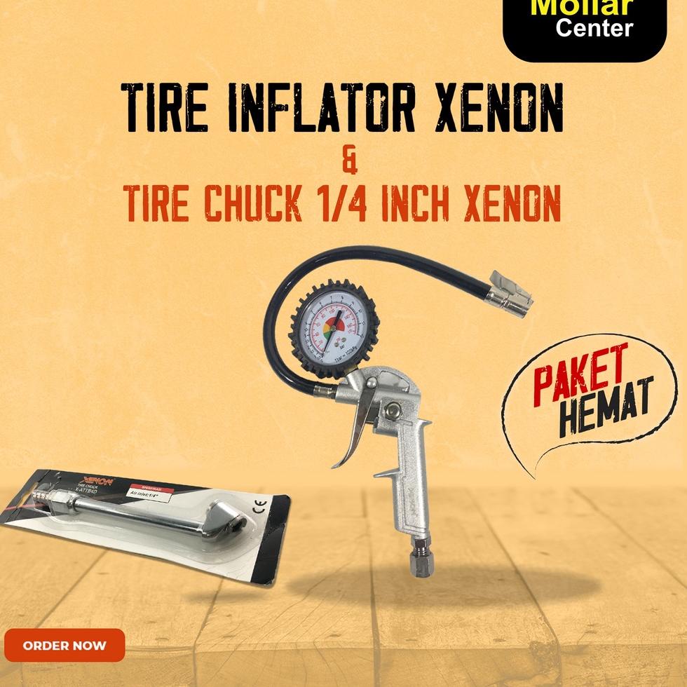 Jual PAKET Tire Inflator Air Pressure Gun Pengisi Isi Ukuran Angin