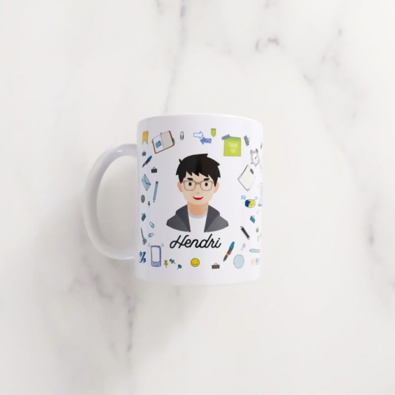 Jual Gift For Him Mug Karakter Cowok Bisa Custom Desain Shopee