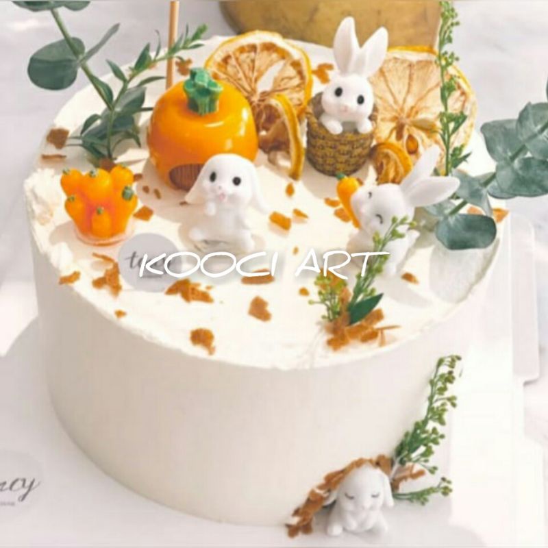 Jual Cake Topper Hiasan Aksesoris Kue Miniatur Tema Kelinci Rabbit