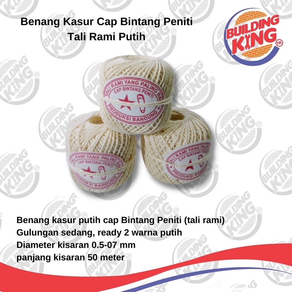 Jual Benang Kasur Putih Cap Peniti Tali Rami Benang Bangunan Shopee