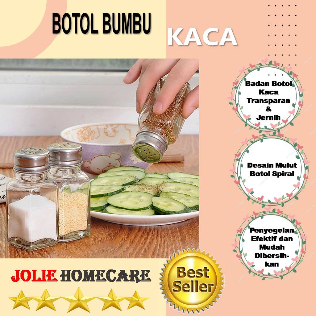 Jual Botol Bumbu Kaca Tempat Rempah Rempah Dapur Botol Bumbu Garam