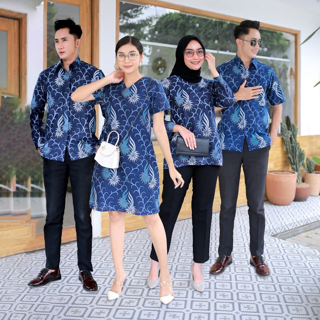 Jual Benang Raja Batik Couple Pria Wanita Motif Daun Kembar Shopee